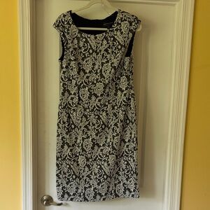 Elegant Black and White Floral Dress